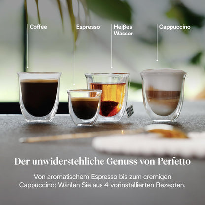 De’Longhi Magnifica Start - Perfetto Kaffeevollautomat mit LatteCrema-Milchaufschäumer, 4 One-Touch-Getränke, Cappuccino Kaffeemaschine, Soft-Touch-Bedienfeld, Schwarz-Grau (ECAM222.60.BG)